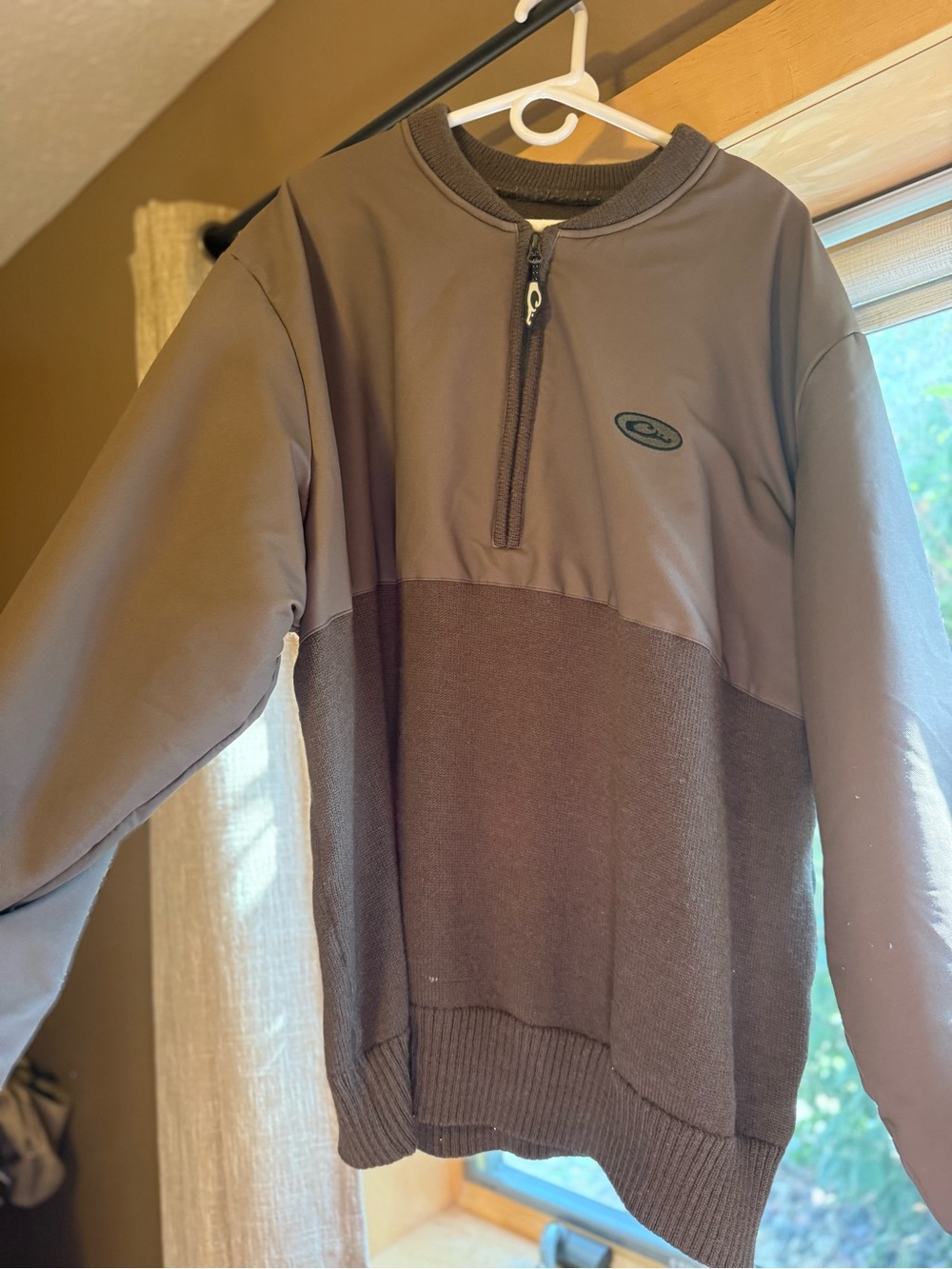 Drake Wool Two-Tone Zip Pullover Sweater
